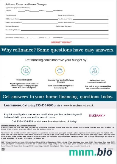 Wielka Brytania TSB Bank wyciąg z kredytu hipotecznego w formatach Word i PDF, 3 strony 3